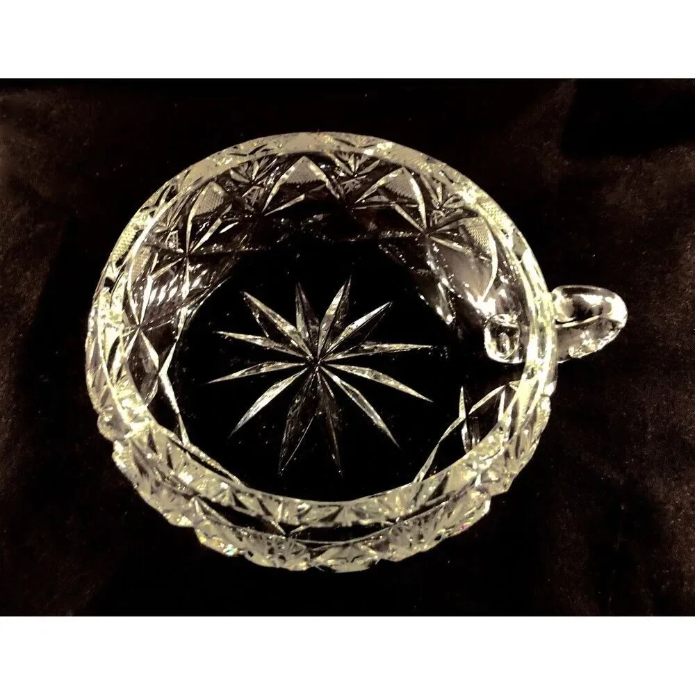 Cut Crystal Dessert / Wine Bottle Coaster/ Nappy / Trinket Dish, MF Unknown